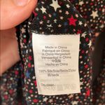 Madewell 100% Silk Star Print Black, Navy, Red, Cream Wrap Peplum Blouse Photo 7