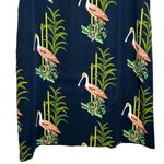 Ann Taylor‎ Sheath Midi Dress Roseate Spoonbill Flamingo Novelty Bird Print 16 Blue Photo 2