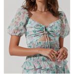 ASTR The Label Floral Front Cutout Puff Sleeve Mini Dress Size Medium Photo 2