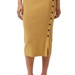 Revolve LITA BY CIARA Side Button Rib Organic Cotton Midi Skirt - Iced Coffee Sz XS. B30 Photo 0