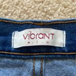 Vibrant Womens  Jean Skirt with Flower Detail Photo 1