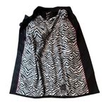 Dana Buchman  Black Trench Coat Zebra Lining Mandarin‎ Collar sz XS Weathergear Photo 5