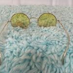 Round Yellow Lens and Gold Metal Frame Sunglasses NWOT Photo 5