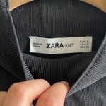ZARA | Knit Mock Neck Crop Top Cut Out Small Gray Photo 3