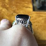 Genuine Smoky Quartz Chrome Diopside Sterling Silver Cocktail Ring Size 8 Brown Photo 6