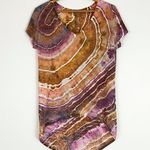 H&M High-Low V-Neck Burn-out Woven Short Sleeve Tee | Size S Photo 6