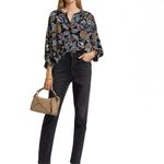 Ba&sh  Vlaska Lady Shirt Blouse Size 2 US 8 Black Multi-color Paisley Bash Photo 8