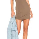 Privacy Please  Tan Mini Dress S NWT Revolve Brown Bodycon Cowl Slip Photo 0