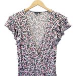 1. State  Riviera Floral Flutter Sleeve Wide Leg Jumpsuit in Black Pink Size XS Photo 5