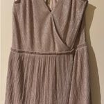 EXPRESS Shimmering Metallic Dress with Strappy Back Photo 2