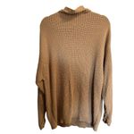 American Eagle Cable Knit Ribbed Tan Camel Caramel Brown Cowl Neck Sweater Tunic Photo 1
