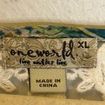 One World  Blouse Women's Size XL Tank Lightweight Sheer Lace Blue Green‎ Photo 2