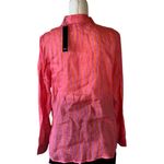NWT Nicole Nicole Miller New York 100% Linen Shirt European Growth Flax Orange Size L Photo 2