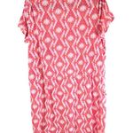 kim rogers Shift Dress Pockets V Neck Short Sleeve Geometric Pink L Photo 1