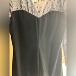 Robbie Bee Black Dress Party/Evening Gown Petite Velvet with Sheer Sleeves-elegant,lovely Photo 4