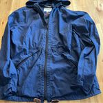 Lucky Brand Women’s Navy Blue Hooded Windbreaker Jacket – Size M Photo 0