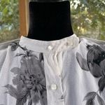 Rachel Comey Women's White And Black 100% Silk Floral Print Blouse Size 8 Photo 4