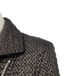 IRO  Camy Moto Jacket Perforated Metallic Brown & Black Size EU 38 Photo 4