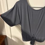 Victoria's Secret Heavenly by Victoria’s Secret Grey Women’s M Cropped Tie Back Tee Soft Stretchy Photo 6