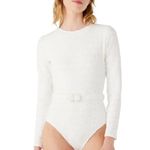 Kate Spade  Belted Long Sleeve One Piece rash guard Shell Jacquard Swimsu… Photo 1