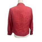 Appleseeds Irish Linen Coral Pink Lined Blazer Size 8 Petite Preppy Classic Photo 2