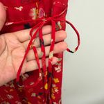 Realisation Silk Wrap Midi Floral Dress in Rouge Fleur Red Size S Photo 8