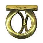 Salvatore Ferragamo Gold Tone Gancini scarf ring Made in Italy Photo 7