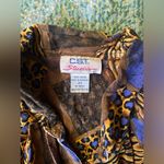 Vintage CST Studio tiger leopard print motif button down blouse, size 2X Purple Photo 9