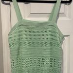 NWT Uncharted Threads Size L Mint Green Knit Crochet Lined Crop Tank Top Beachy Size L Photo 0