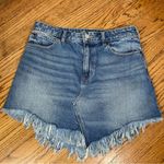 We The Free  | Bailey Mini Raw Hem Mountain Blue Denim Skirt Size 28 Photo 3
