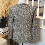 Eileen Fisher  Organic Cotton Black/White Blend Cable Knit Pullover Sweater SZ SP Photo 5