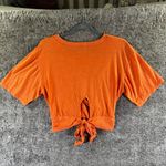 Aerie Cropped Wrapback T-Shirt Sz Small Orange Photo 6