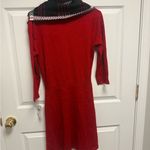 by & by Red Long Sleeve Dress with Plaid Collar size L Size L Photo 3