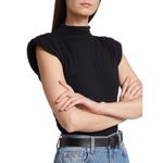 Veronica Beard Lossa Draped Rib Knit Mock Neck Top Photo 1