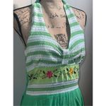 Mexican Bright Green Summer Hankerchief Crochet Halter Women’s Dress size large Green Photo 2