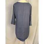 Lungo Livorno Blue Linen Oversized Pocket Tunic Top Easy Coastal Minimalist L Size L Photo 3