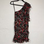 Veronica Beard  Ruffled One Shoulder Mini Dress Womens 4 Ballard Blue Red Floral Photo 9