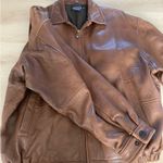 Nautica  Brown Leather Bomber Jacket Photo 3