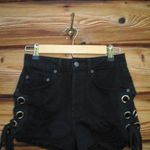 LF Carmar High Waist Side Lace Denim Jean Shorts Photo 6