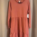 Time and Tru Pink Long Sleeve Crew Neck Casual Sweater Dress Size L Photo 0