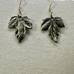 Silver tone maple leaf earrings Photo 3