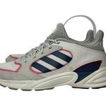 Adidas Cloudfoam grey navy blue & pink athletic shoes men's 7.5 women’s 9 Photo 0