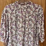 MELLODAY Floral Print Ruffle Short Sleeve Smocked Blouse in Ivy Purple Size 2X Photo 12