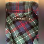 Lauren Ralph Lauren Women’s Blue Green Plaid Fleece Cardigan Embroidered Crest S Photo 2