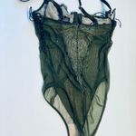Victoria's Secret Victoria’s Secret Bodysuit One‎ Piece Lingerie Green Unlined Sheer 34C Photo 5