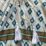 Free People  Macra Maze Me Ivory Combo Tassel Fringe long sleeve lace Top Size M Photo 14