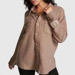 Victoria’s Secret PINK Reverse Fleece teddy Shacket brown Size L Photo 1