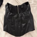 Forever 21  Black Leather Corset Top Photo 0