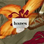 Vintage Hanes Collection Floral Rayon Dress Made in USA Olive Tropical XL 90s Tan Photo 3