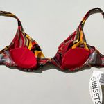 Sunsets Terra Cotta Tribal Print Bikini Top NWT Small Underwire Removable Pads Red Photo 3